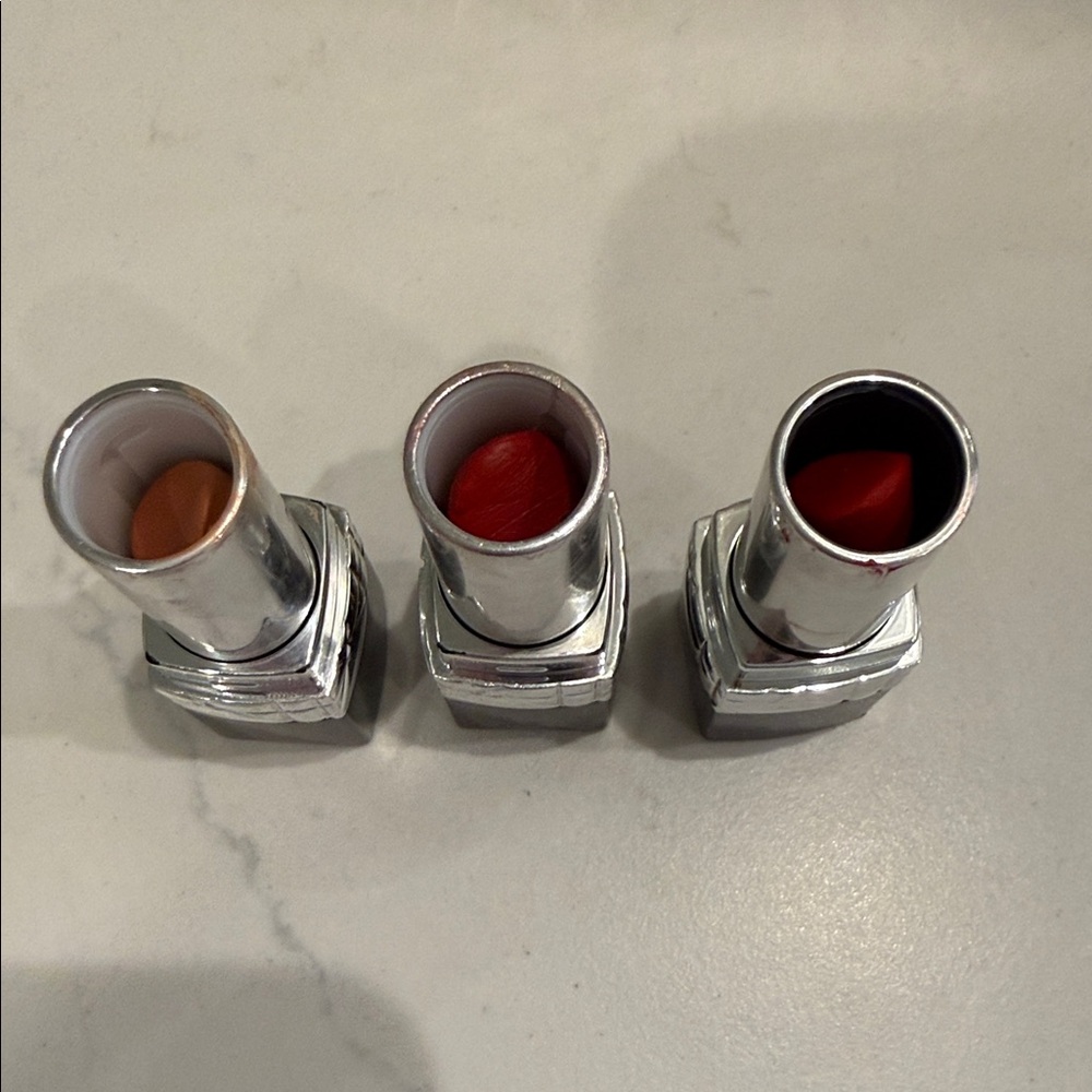 Dior Trio Lipstick Set — Nude, Coral, Classic Red